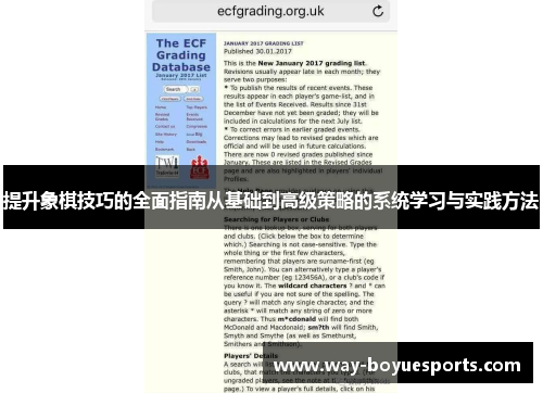 提升象棋技巧的全面指南从基础到高级策略的系统学习与实践方法