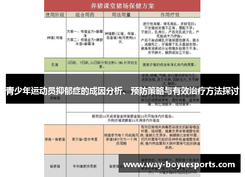 青少年运动员抑郁症的成因分析、预防策略与有效治疗方法探讨 青少年运动员抑郁症的成因分析、预防策略与有效治疗方法探讨
